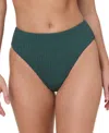 Andie Women's Textured Hipster Bikini Bottoms In Green
