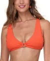 Andie Nora Rib Bikini Top In Orange
