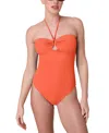 Andie Women's The Zoe Halter Ribbed One Piece Swimsuit In Red