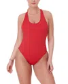 Andie Women's Tulum Crossback One Piece Swimsuit In Cherry Red