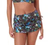 Andie Women's Waikiki Shirred Adjustible Tie Slit-side Swim Skirt In Wildflowers