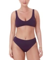Andie Womens Delray Scoop Neck Bikini Top High Waist High Cut Bikini Bottoms In Acai