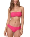 Andie Womens Pana Pointelle Bandeau Bikini Top Bikini Bottoms In Begonia