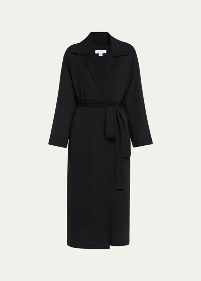 Andine Brigitte Lace-trim Robe In Black