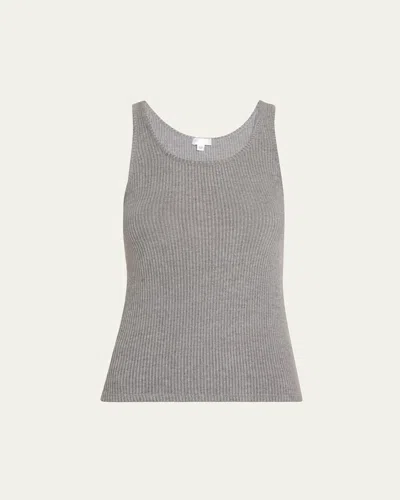 Andine Di Maria Ribbed Scoop-neck Tank In Grey