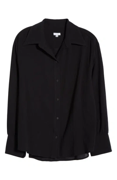 Andine Essen Bastia Cotton Gauze Button-up Shirt In Black