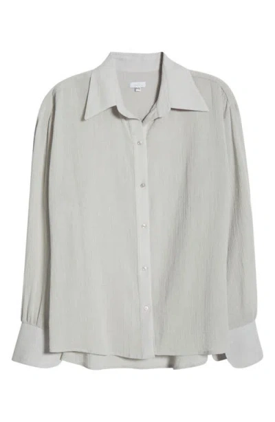 Andine Essen Bastia Cotton Gauze Button-up Shirt In Gray