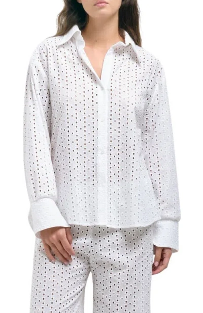 Andine Essen Cannes Cotton Eyelet Button-up Pajama Top