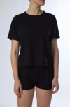 Andine Holland Lace-trim French Terry Top In Black