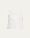 Andine Lulu Striped Lace-trim Crop Tank In Cotton Stripse In Pastel Blue