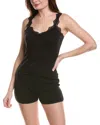 Andine Anji Tuscany Lace Trim Pajamas Shorts In Black
