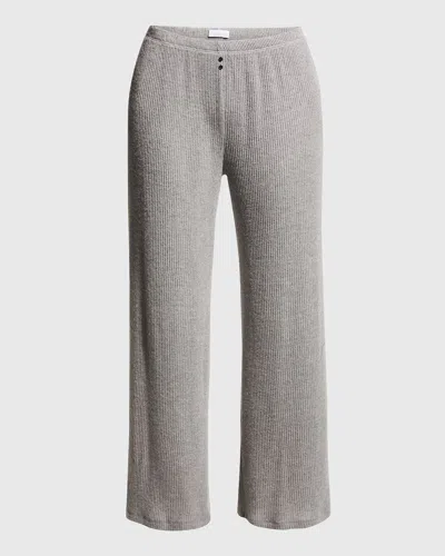 Andine Soleil High-rise Cropped Ribbed Pants In Gray