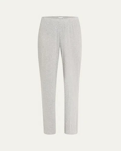 Andine Soleil Straight-leg Pointelle Knit Lounge Pants In Baby Rib Pointelle In Grey