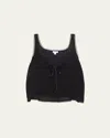 Andine Vivi Cropped Lace-trim Cotton Tank