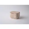 Andjacob Decor Less Is More Square Container In Travertine Marble