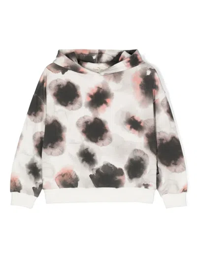Andorine Kids' Abstract-print Hoodie In Neutrals