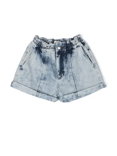 Andorine Kids' Acid Wash Denim Shorts In Blue