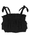 Andorine Cropped-top Mit Lochstickerei In Schwarz