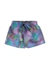 Andorine Cosmic-print Drawstring Swim Shorts In Blue
