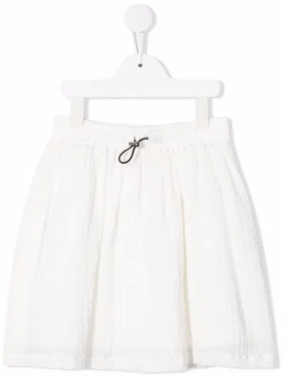 Andorine Kids' Cotton Midi Skirt In White