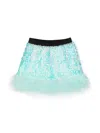 Andorine Embellished-sequin Iridescent Skirt In Blue