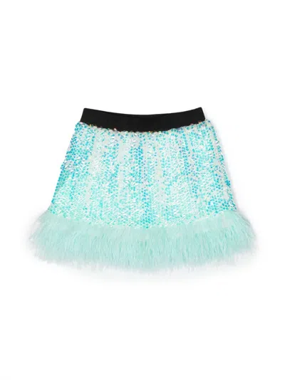 Andorine Kids' Embellished-sequin Iridescent Skirt In Blue