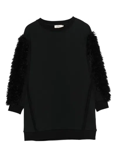 Andorine Kids' Faux-fur Detail Dress In Black
