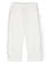 Andorine Feather-detailing Organic Cotton Trousers In White