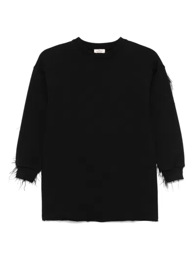 Andorine Kids' Feather-trim Dress In Black