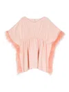 Andorine Feather-trimmed Dress In Pink