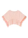 Andorine Feather-trimmed Kaftan In Pink