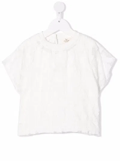 Andorine Kids' Floral Lace T-shirt In White