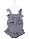 Andorine Gingham-print Set In Black