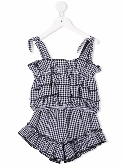 Andorine Kids' Gingham-print Set In Black
