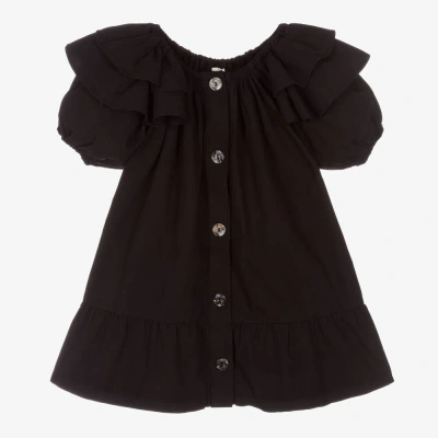 Andorine Kids' Girls Black Cotton Dress