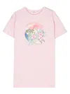 Andorine Graphic-print Cotton Dress In Pink