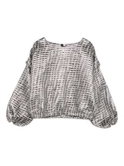 Andorine Kids' Jacquard Metallic Top In Silver