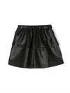 Andorine Layered Faux-leather Miniskirt In Black