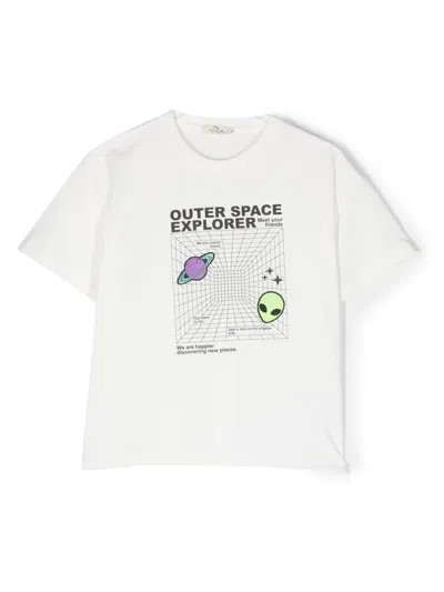 Andorine Kids' T-shirt Mit Logo-patch In White