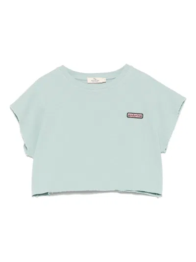 Andorine Kids' Logo-patch T-shirt In Green