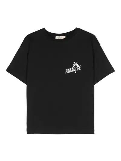Andorine Kids' Logo-print Cotton T-shirt In Black