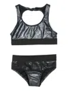 Andorine Metallic-effect Bikini Set In Blue
