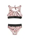 Andorine Metallic-effect Bikini Set In Pink