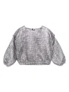 Andorine Metallic-effect Jacquard Top In 银色