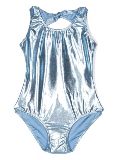 Andorine Kids' Metallic-effect Swimsuit In Blue