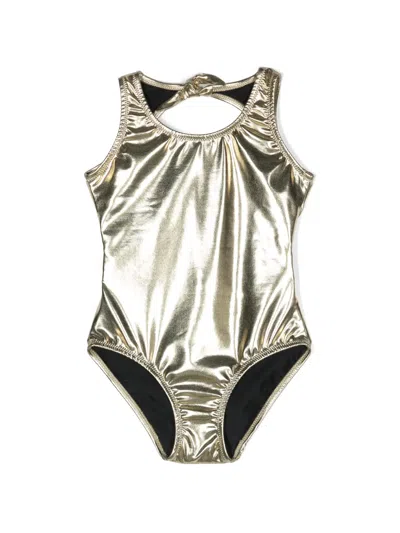 Andorine Kids' Metallic-effect Swimsuit In Gold