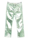 Andorine Metallic-effect Trousers In Green