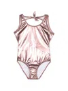 Andorine Metallic-finish Open-back Swuimsuit In Pink
