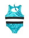 Andorine Metallic-finish Stretch Bikini In Green