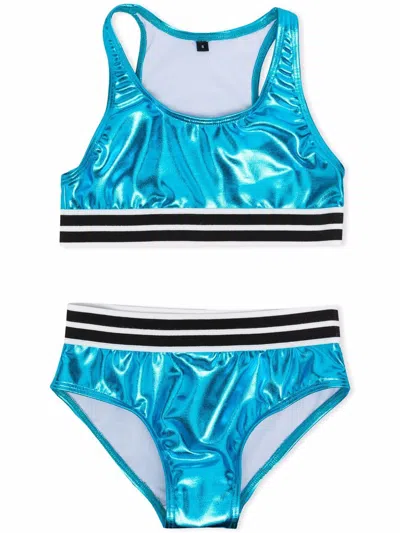 Andorine Kids' Metallic Two-piece Bikini In Blue
